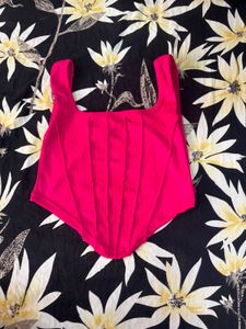 Hot Pink Corset Style Tank Top
