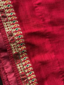 Beautiful Red Embroidered Saree