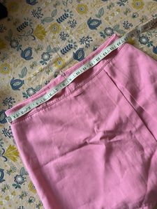 Pink Pleated Mini Skirt