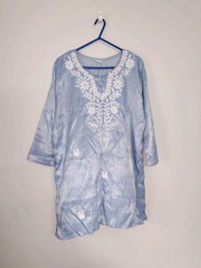 Light Blue Embroidered Kurta