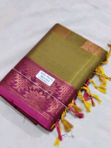 Elegant Soft Malai Silk Allover Boota Saree