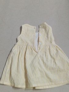 Frock Yellow White - Soft Cotton Lining Inside