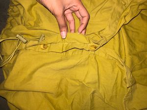 Yellow Cropped Shirt with Drawstring Hem