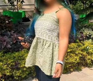 Cute Green Chickenkari Cami Top