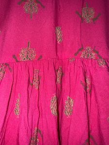 Vibrant Pink Embroidered Dress