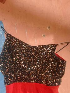 Sparkly Sequin Top Red Dress
