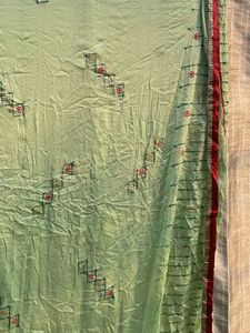 Elegant Light Green Embroidered Saree