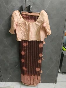 Elegant Brown &amp; Pink Ombre Saree with blouse