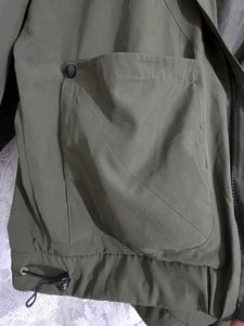 Korean Style Olive Green Hooded Jacket