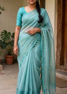 elegant sea green saree