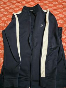 Men's Navy Zip-Up Track Jacket