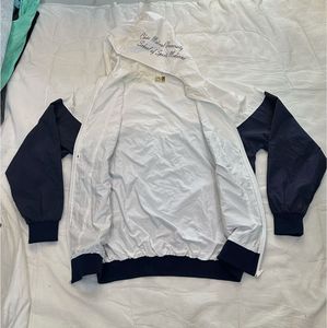 Men's White &amp; Navy Windbreaker Jacket