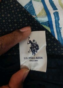 Us Polo Assn Dark Blue Patterned Shirt.