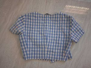Blue Gingham Crop Top