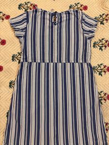 Blue Striped Short Dress