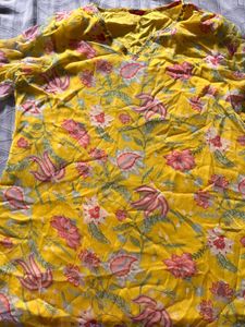 Vibrant Yellow Floral Kurta