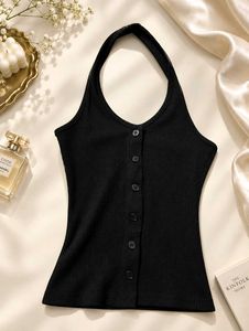 Black halterneck top