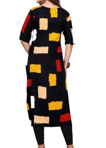 Stylish Black Kurta with Abstract Print