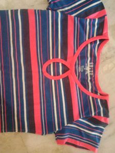 Striped Keyhole Neck T-Shirt