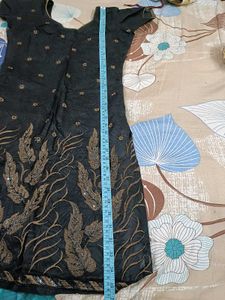 Stiched Black Salwar Kameez with Dupatta