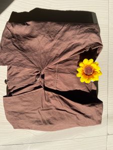 Brown Button-Up Midi Dress