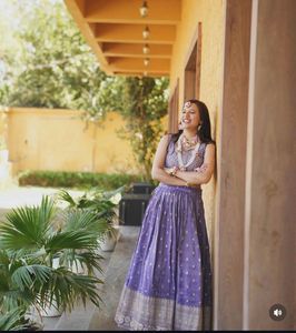 sequinned lavender lehenga