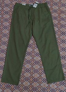 Zara Olive Green Linen Pants