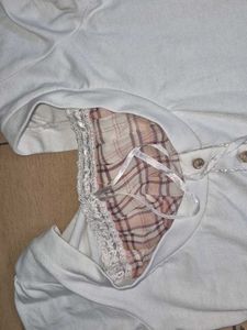 Cute Plaid Layered Short Sleeve Top