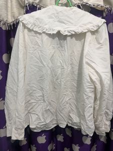 White Ruffled Collar Blouse