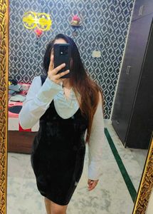 Woolen Middy Dress With Ruffle Shirt
