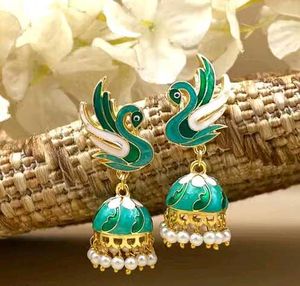 Swan Jhumka Earrings