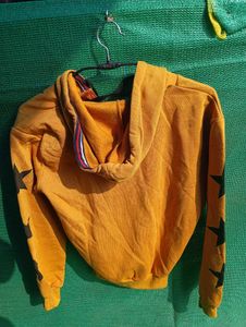 Starry Mustard Zip-Up Hoodie (Free size upto M)
