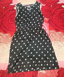 Girls Black Polka Dot Dress