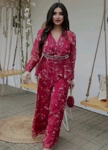 Floral Print Kurta Set with Palazzo