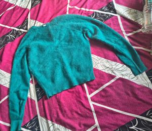 Teal Vintage V-Neck Sweater🟢🍃💚