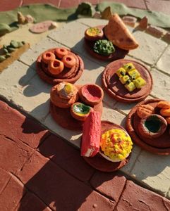 Miniature Indian  6Thali Set