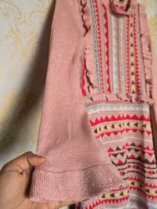 Pink Aztec Print Knit Dress
