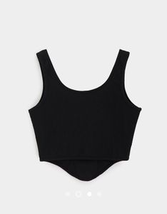 Chic Black Ribbed padded top ✨❤️
