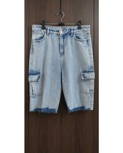 Light Wash Denim Cargo Shorts