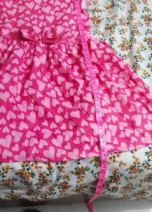 Cute Pink Heart Print Dress