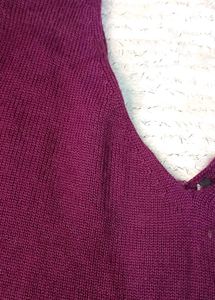 Cozy V-Neck Purple Knit Sweater
