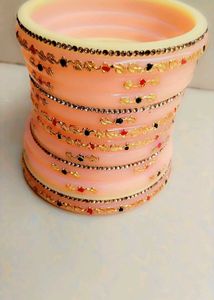 Brand New Elegant Rajasthani Peach Chuda Set |
