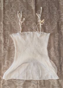 Sheer White Smocked Camisole Top