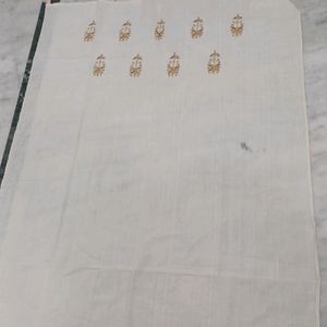 Khadi off white stole cum dupaata with golden embr