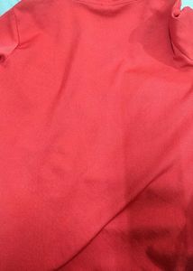 Red Mock Neck Top