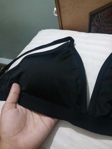 New Hot deep neck black Bra