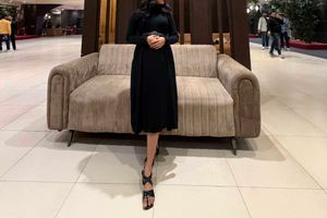 Wool Midi Black Dress