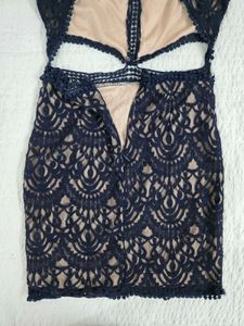 Navy Lace Cutout Bodycon Mini Dress size S