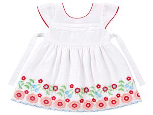 White Embroidered Floral Dress