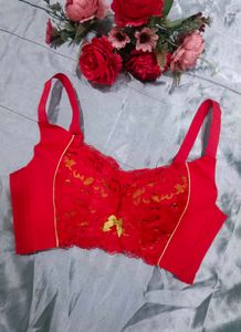 Vibrant Red Lace Bra